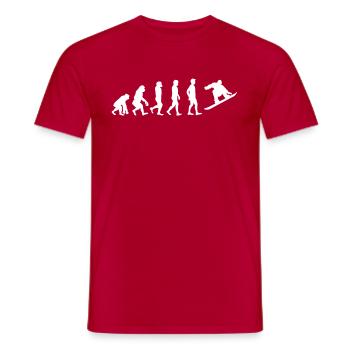 Évolution du snowboard - T-shirt homme - rouge - Devant - AI Model Male 178 dark (178cm)