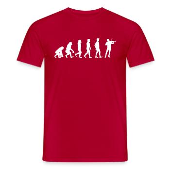 Evolution der Violine - Männer T-Shirt - Rot - Vorne - AI Model Male 178 dark (178cm)