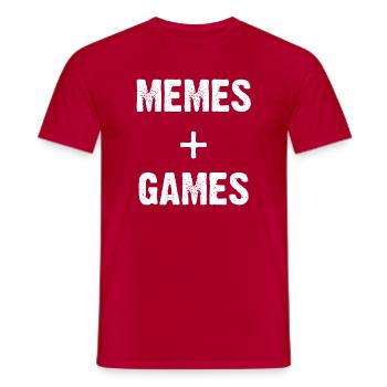 Memes + Games - Men's T-Shirt - red - Front - AI Model Male 178 dark (178cm)