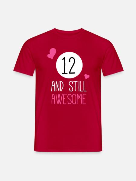 Lustiger Geburtstag 12 und immer noch genial - Männer T-Shirt - Rot