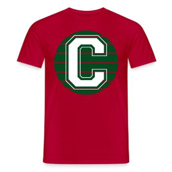 Buchstabe C - Männer T-Shirt - Rot - Vorne - AI Model Male 178 dark (178cm)