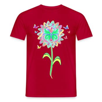Fleur de papillon Fleur de papillon - T-shirt homme - rouge - Devant - AI Model Male 178 dark (178cm)