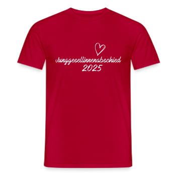 2025 Junggesellinnenabschied JGA - Männer T-Shirt - Rot - Vorne - AI Model Male 178 dark (178cm)