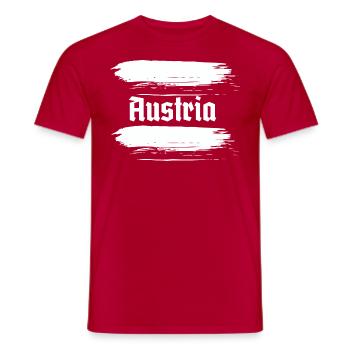 Austria Fussball weiss - Männer T-Shirt - Rot - Vorne - AI Model Male 178 dark (178cm)