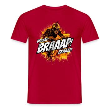 Motorrad Thema - Braaap! - Männer T-Shirt - Rot - Vorne - AI Model Male 178 dark (178cm)