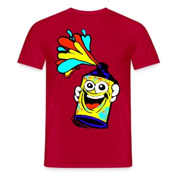Funny Spaytin - Men's T-Shirt - red - Front - AI Model Male 178 dark (178cm)