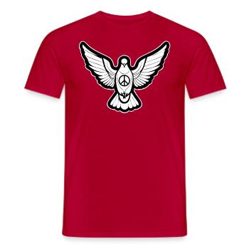 01 Colombe de la paix Signe de la paix Symbole de la colombe - T-shirt homme - rouge - Devant - AI Model Male 178 dark (178cm)