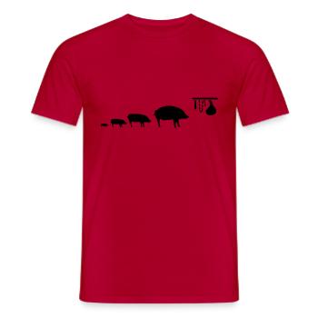 pig_evolution - Men's T-Shirt - red - Front - AI Model Male 178 dark (178cm)
