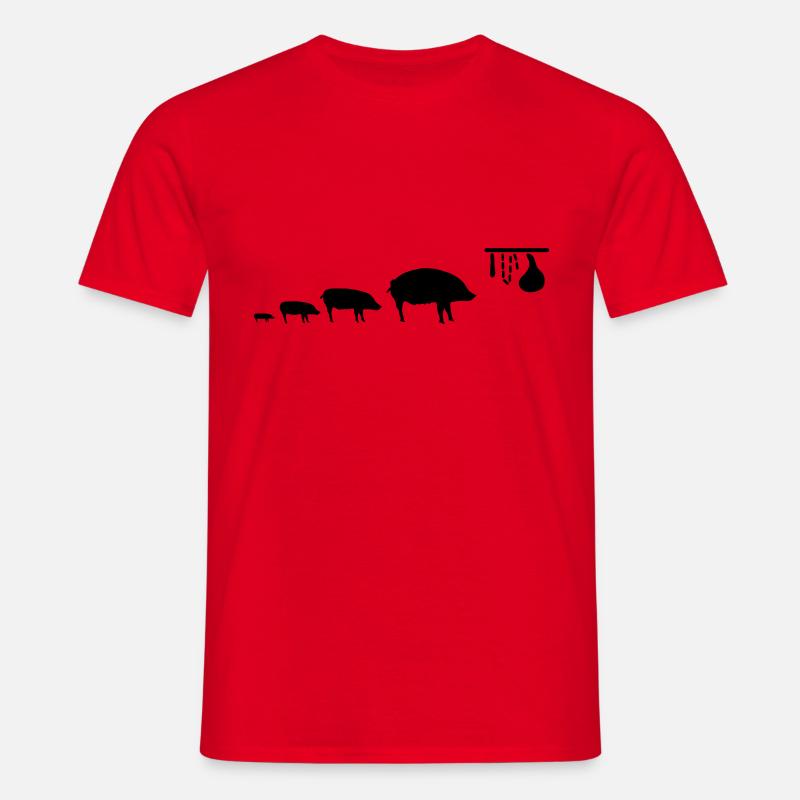 pig_evolution - T-shirt Homme - rouge