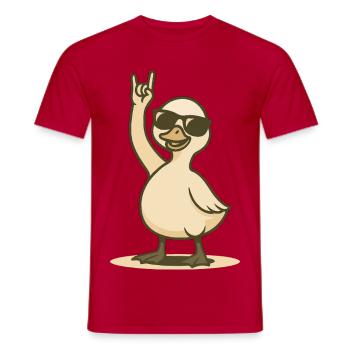 Cool rocker swan chick - Men's T-Shirt - red - Front - AI Model Male 178 dark (178cm)