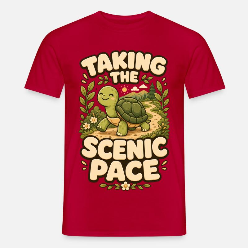 Taking The Scenic Pace Turtle - Men's T-Shirt - red