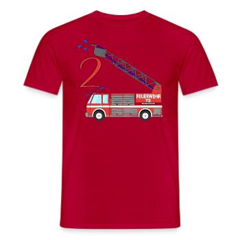 Fire engine 2nd birthday - Men's T-Shirt - red - Front - AI Model Male 178 dark (178cm)