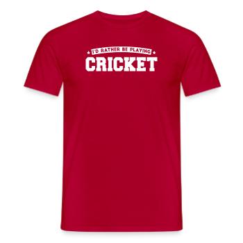 Cricket Spieler sport - Männer T-Shirt - Rot - Vorne - AI Model Male 178 dark (178cm)