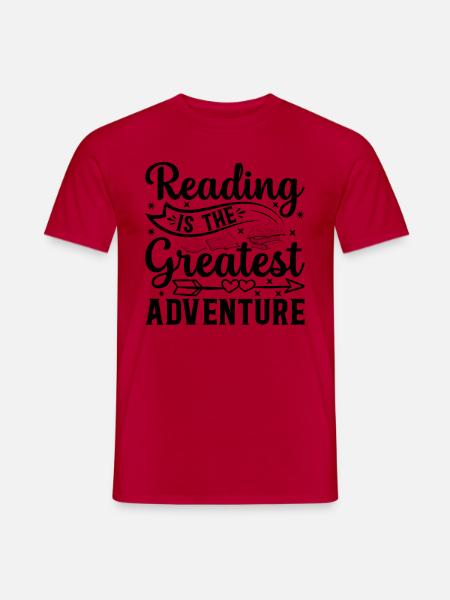 Book Lover Reading Is The Greatest Adventure Book - Männer T-Shirt - Rot