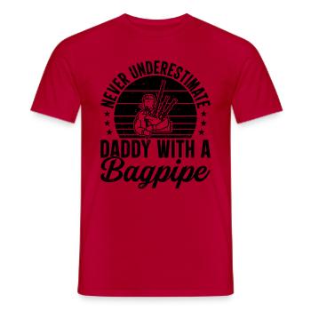 Ne sous-estimez jamais papa avec une cornemuse - Cornemuse - T-shirt homme - rouge - Devant - AI Model Male 178 dark (178cm)