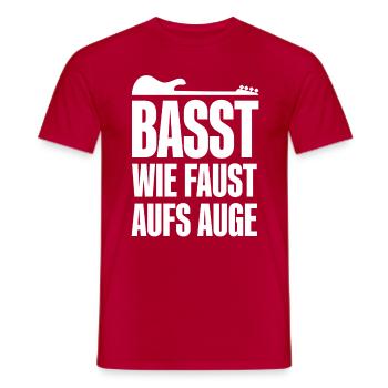 Lustiger Spruch für Bassist Basst wie Faust aufs - Männer T-Shirt - Rot - Vorne - AI Model Male 178 dark (178cm)