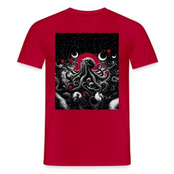 Kraken - Pieuvre étoilée - T-shirt homme - rouge - Devant - AI Model Male 178 dark (178cm)