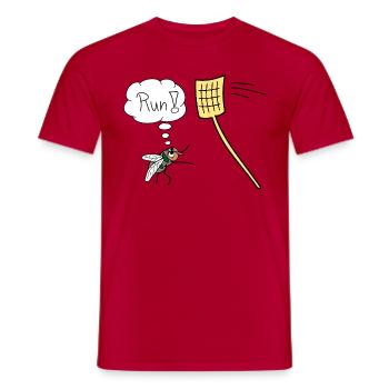 Fliege lustig Renn Run Vektor Fliegenklatsche - T-shirt homme - rouge - Devant - AI Model Male 178 dark (178cm)