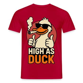 High as Duck - THC Ente - Men's T-Shirt - red - Front - AI Model Male 178 dark (178cm)
