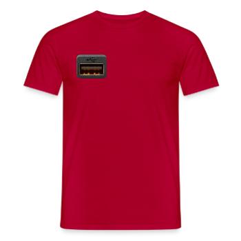 USB FASHION - Men's T-Shirt - red - Front - AI Model Male 178 dark (178cm)