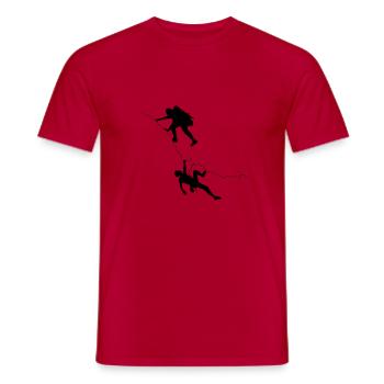 Lustiges Kletter und Wanderdesign - Männer T-Shirt - Rot - Vorne - AI Model Male 178 dark (178cm)