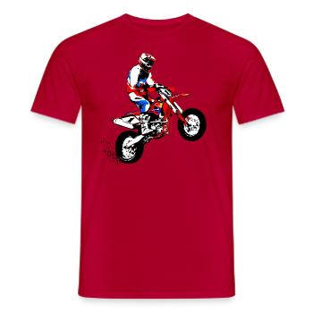 Supermoto Racer - Supermotard - T-shirt homme - rouge - Devant - AI Model Male 178 dark (178cm)