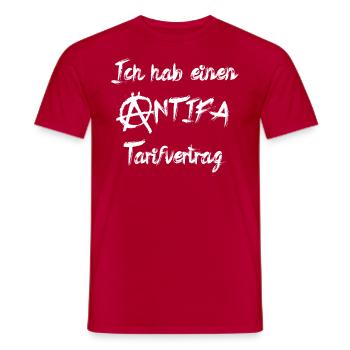Antifa Tarifvertrag Anarchie Demo Ironie Demo - Männer T-Shirt - Rot - Vorne - AI Model Male 178 dark (178cm)