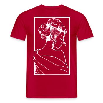 Geisha Weiß - Männer T-Shirt - Rot - Vorne - AI Model Male 178 dark (178cm)