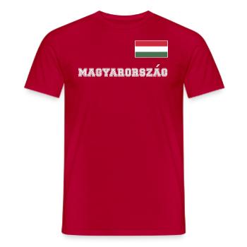 Hungary Jersey Look – MAGYARORSZÁG - Flag Flag - Men's T-Shirt - red - Front - AI Model Male 178 dark (178cm)