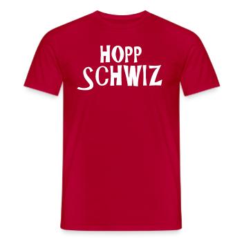Schweiz Fanshirt Land Fahne Hopp Schwiiz Geschenk - Männer T-Shirt - Rot - Vorne - AI Model Male 178 dark (178cm)