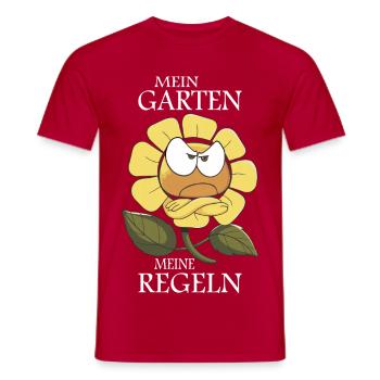 Jardin de fleurs Personnage Mon jardin Mes règles - T-shirt homme - rouge - Devant - AI Model Male 178 dark (178cm)
