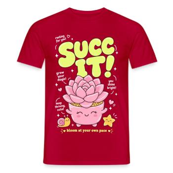 Urban Gardening Succulent lover - Men's T-Shirt - red - Front - AI Model Male 178 dark (178cm)