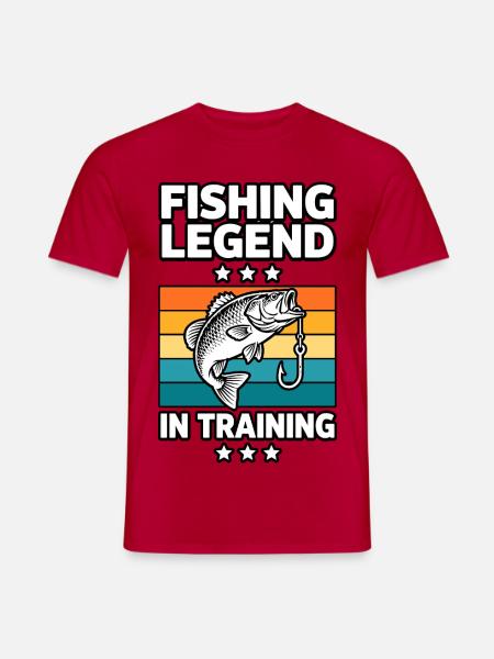 Fishing Legend in Training - Männer T-Shirt - Rot