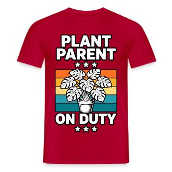 Plant Parent on Duty - Männer T-Shirt - Rot - Vorne - AI Model Male 178 dark (178cm)