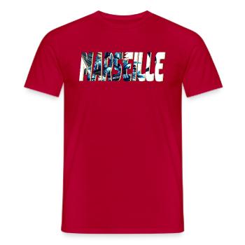 Marseille design stylisé BD - T-shirt homme - rouge - Devant - AI Model Male 178 dark (178cm)