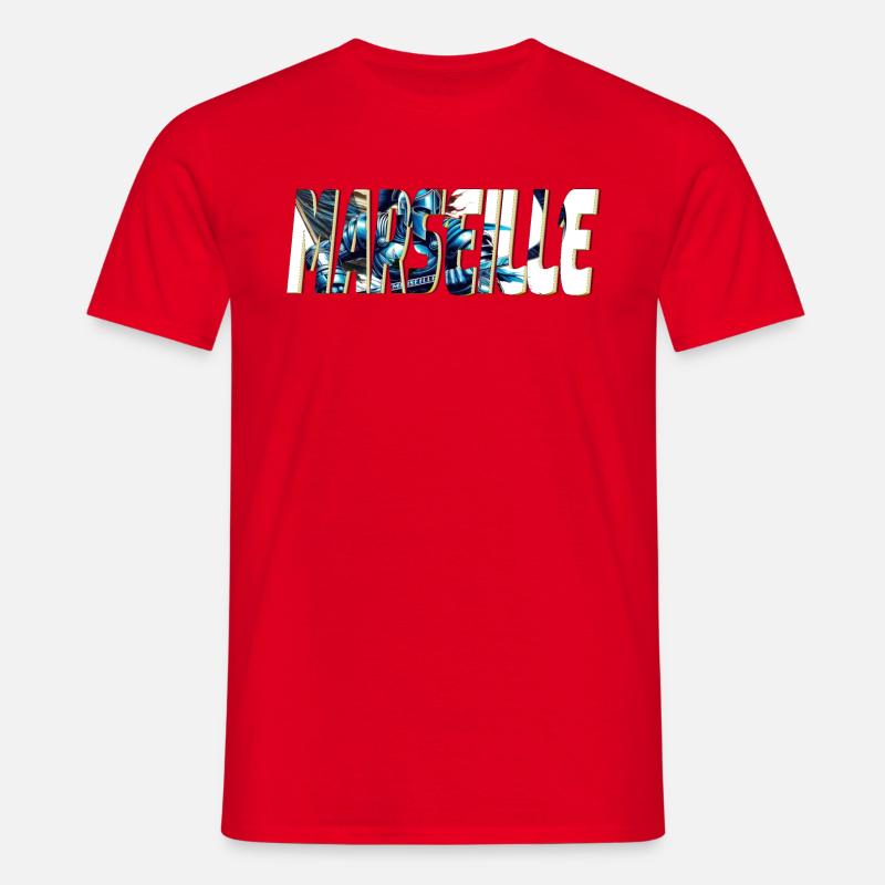 Marseille stylized comic book design - Men's T-Shirt - red