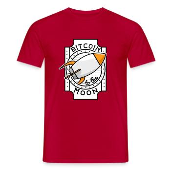 Bitcoin à la Lune - T-shirt homme - rouge - Devant - AI Model Male 178 dark (178cm)