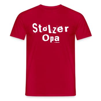 Stolzer Opa - Männer T-Shirt - Rot - Vorne - AI Model Male 178 dark (178cm)