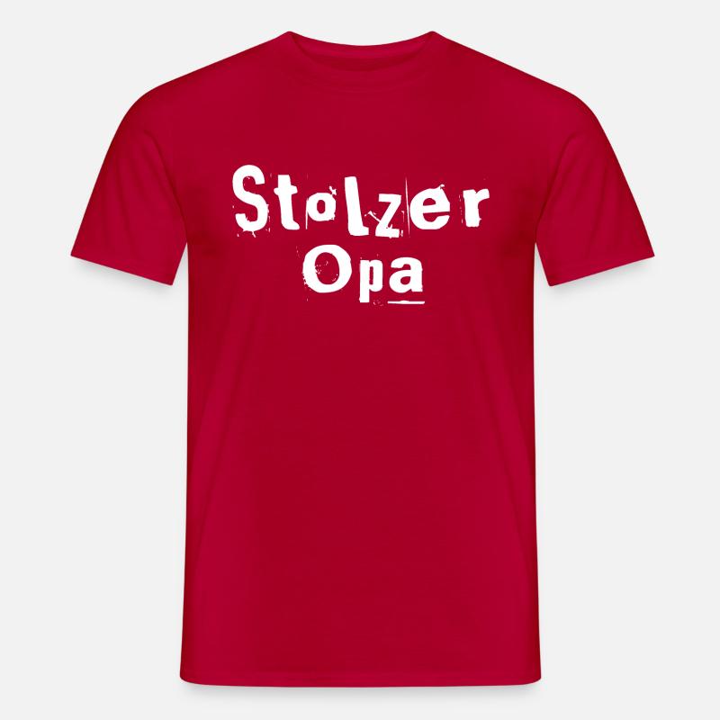 Stolzer Opa - Männer T-Shirt - Rot