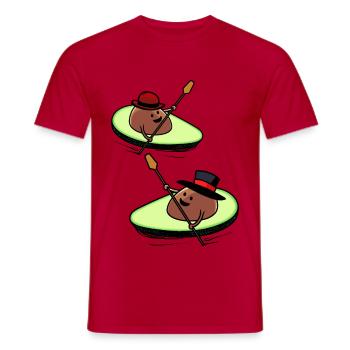 Kayak Avocado Race Paddle Boat Rowing Sporty - Men's T-Shirt - red - Front - AI Model Male 178 dark (178cm)