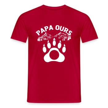 PAPAW PAPA OURS - T-shirt homme - rouge - Devant - AI Model Male 178 dark (178cm)