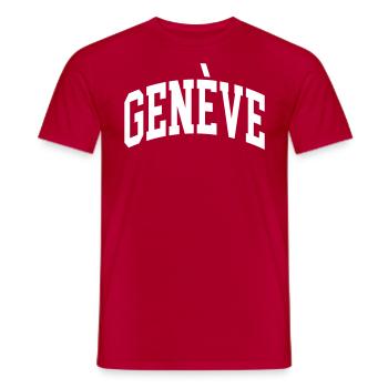 Geneva - Men's T-Shirt - red - Front - AI Model Male 178 dark (178cm)