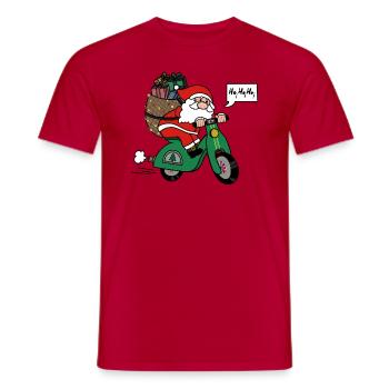 Santa Claus Motorcycle - Men's T-Shirt - red - Front - AI Model Male 178 dark (178cm)