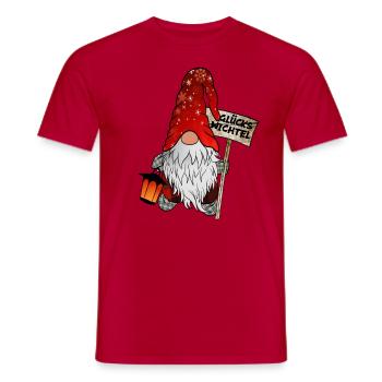 Glücks Wichtel – Weihnachtsgnom - Männer T-Shirt - Rot - Vorne - AI Model Male 178 dark (178cm)