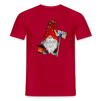 Blaulicht Wichtel Weihnachtsgnom - Männer T-Shirt - Rot - Vorne - AI Model Male 178 dark (178cm)