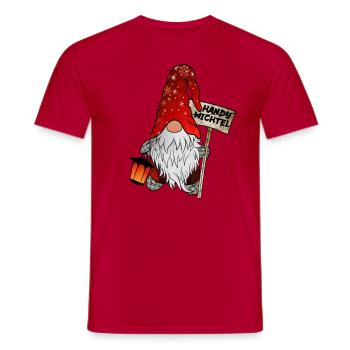 Handy Wichtel – Der Smartphone Weihnachtsgnom - Männer T-Shirt - Rot - Vorne - AI Model Male 178 dark (178cm)