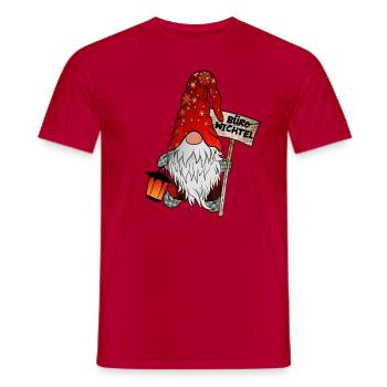 Büro Wichtel Weihnachtsgnom - Männer T-Shirt - Rot - Vorne - AI Model Male 178 dark (178cm)