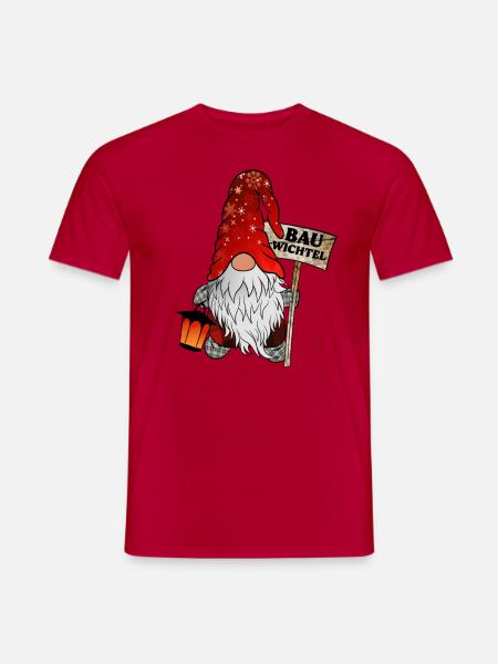 Bau Wichtel – Bauarbeiter Gnome - Männer T-Shirt - Rot