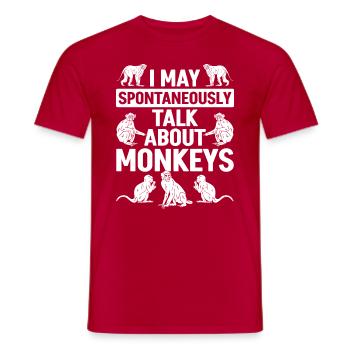 Orangutan Monkey - I may spontaneously talk about - Männer T-Shirt - Rot - Vorne - AI Model Male 178 dark (178cm)