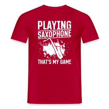 Playing Saxophone That's My Game - Saxophonist - Männer T-Shirt - Rot - Vorne - AI Model Male 178 dark (178cm)